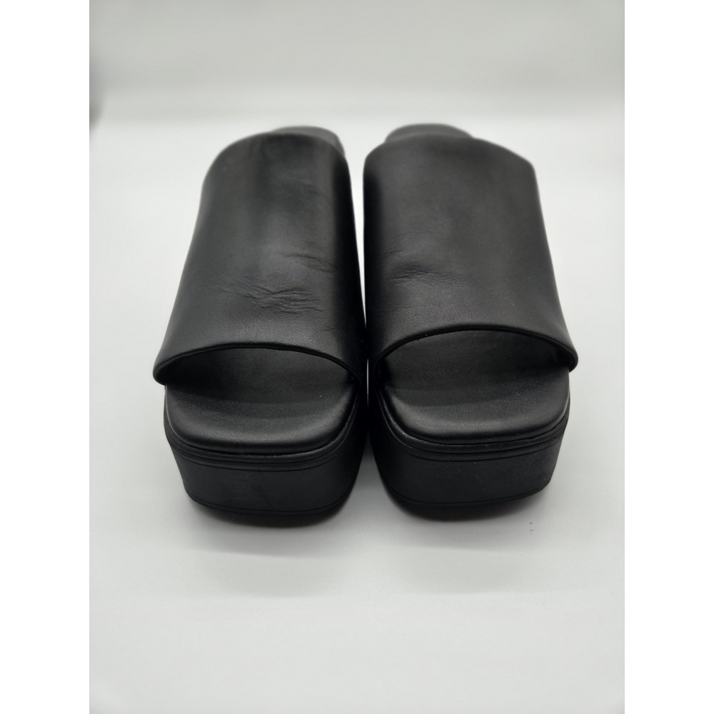 Aldo Maysee Chunky Black Platform Heels Womens 7.5 Mules Sandals 175